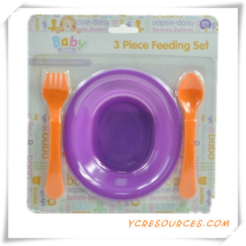 Childern Safe Portable Baby Spoon and Fork Baby Dinnerware Set2015 Promotional Gift for Baby Care 3 PCS Baby Suit Bowl (HA78040)